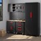 Metal Rubber Wood Tool Storage Workbench with Pegboard, Drawers and Casters
